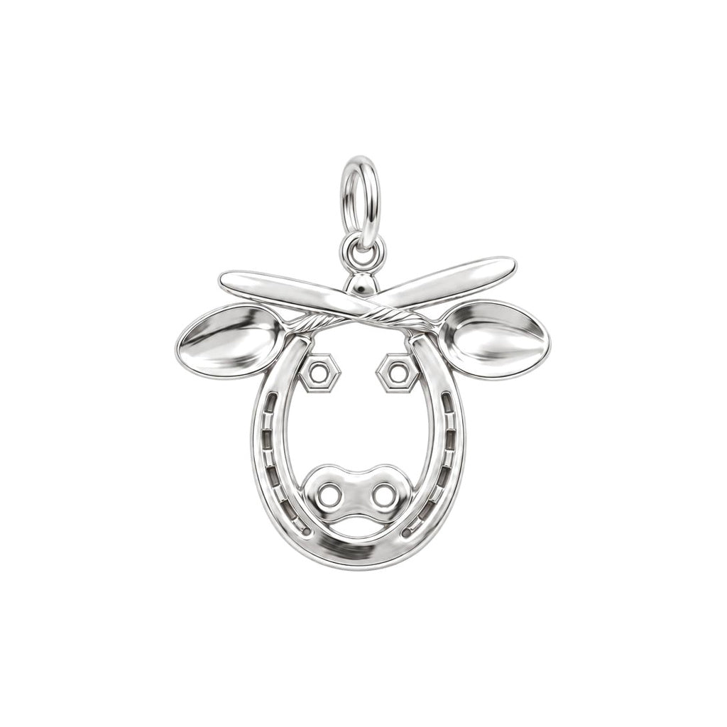 Found Object Horse Charm Bracelet – Personalized Horse Lover Gift – silver charm, front view