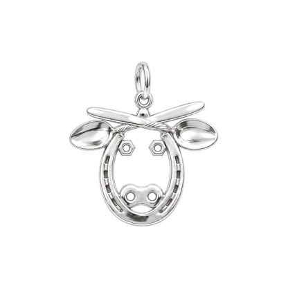 Found Object Horse Charm Bracelet – Personalized Horse Lover Gift – silver charm, front view