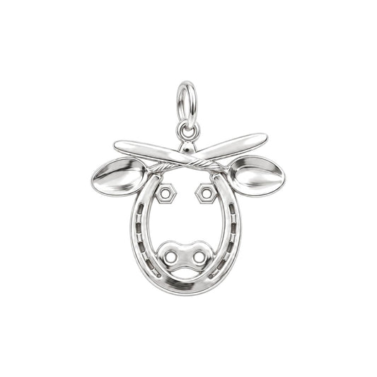 Found Object Horse Charm Bracelet – Personalized Horse Lover Gift – silver charm, front view