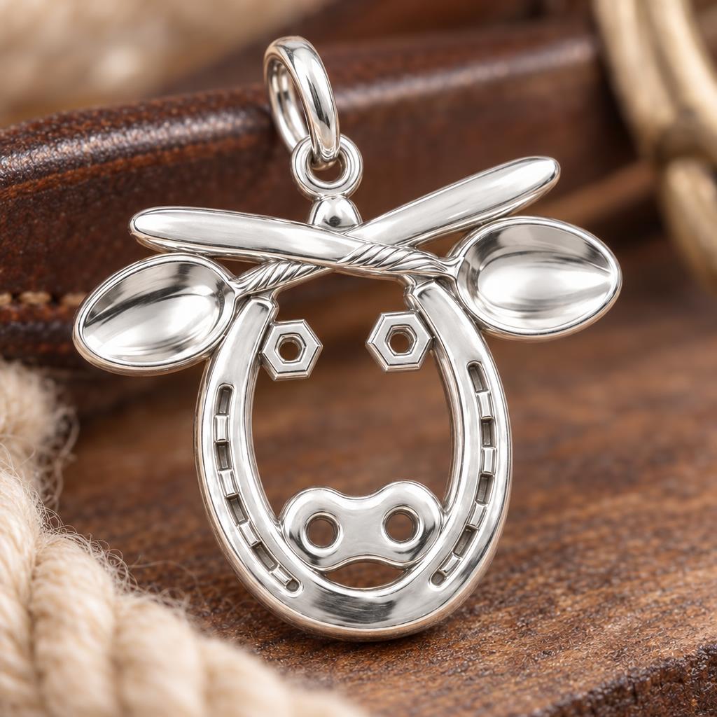 Found Object Horse Charm Bracelet – Personalized Horse Lover Gift – macro detail of the charm