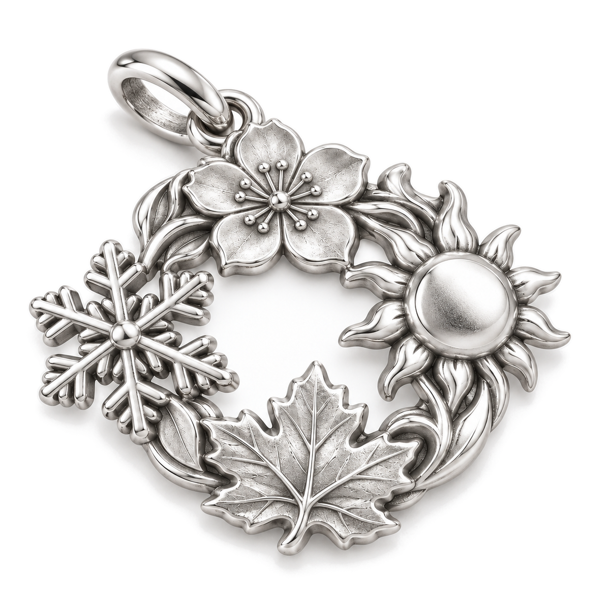 Four Seasons Charm — Silver Super Macro | charm-topics-remaining-444-2026-09-14 | topic-026