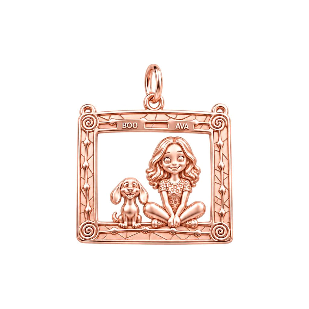 Framed Best Friends Charm and Polyester Cord Bracelet Set