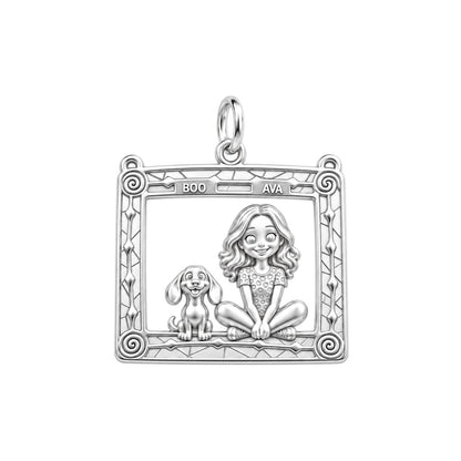 Framed Best Friends Charm and Polyester Cord Bracelet Set