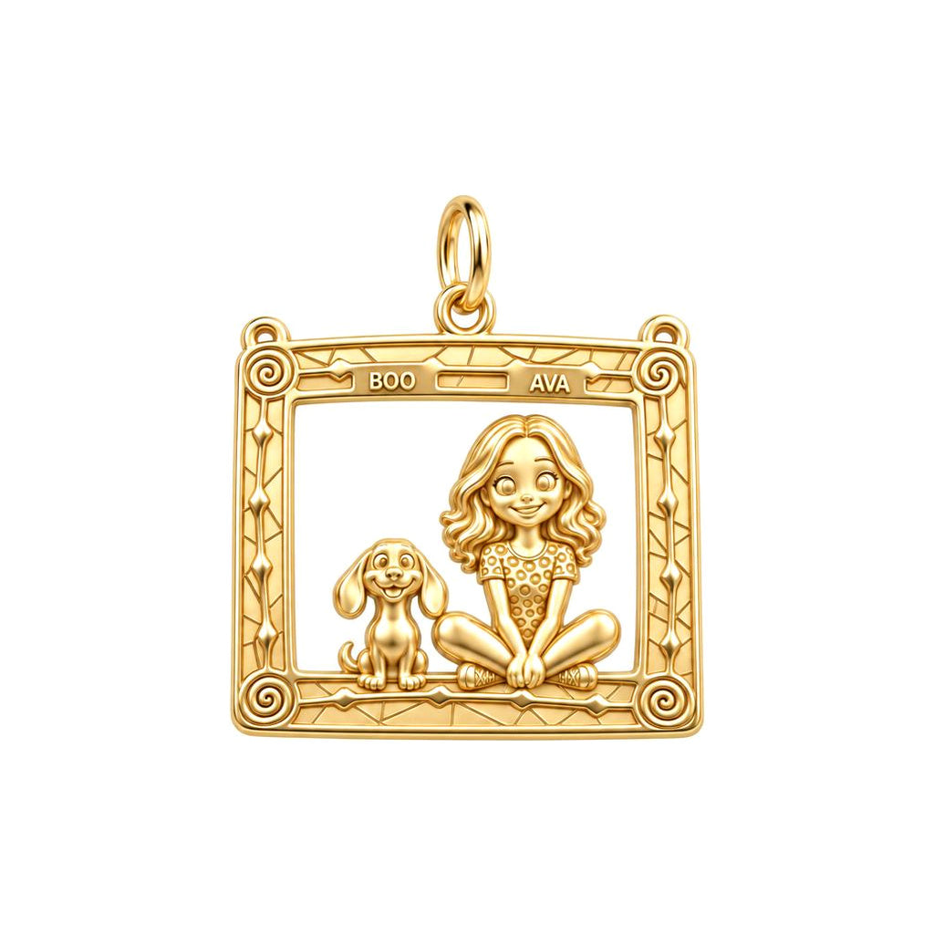 Framed Best Friends Charm and Polyester Cord Bracelet Set
