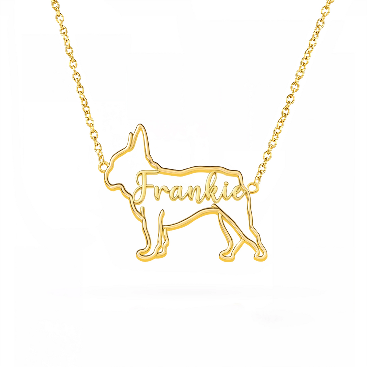 The Fine Line French Bulldog Portrait – Custom Dog Outline Handcrafted Necklace
