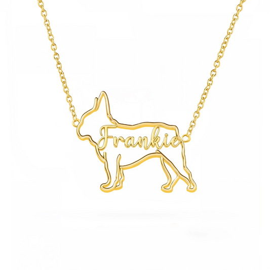 The Fine Line French Bulldog Portrait – Custom Dog Outline Handcrafted Necklace
