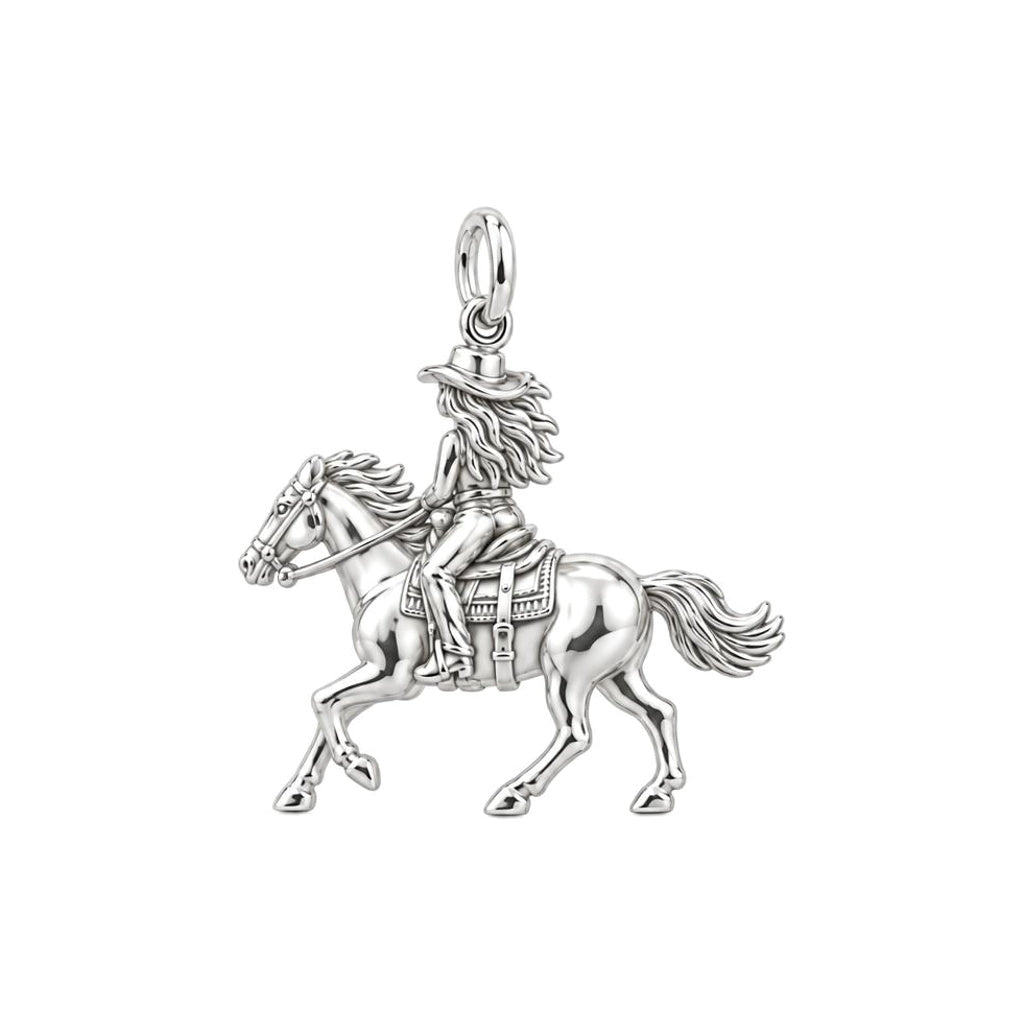Free Spirit Cowgirl Charm Bracelet – Personalized Horse Lover Gift – back of the charm, engraving area