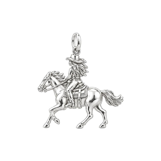 Free Spirit Cowgirl Charm Bracelet – Personalized Horse Lover Gift – back of the charm, engraving area