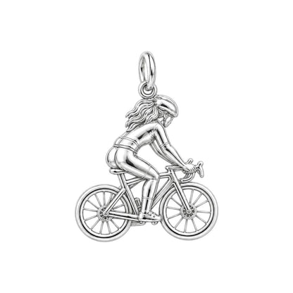 Free Spirit Cyclist Charm Keychain – back of the charm, engraving area