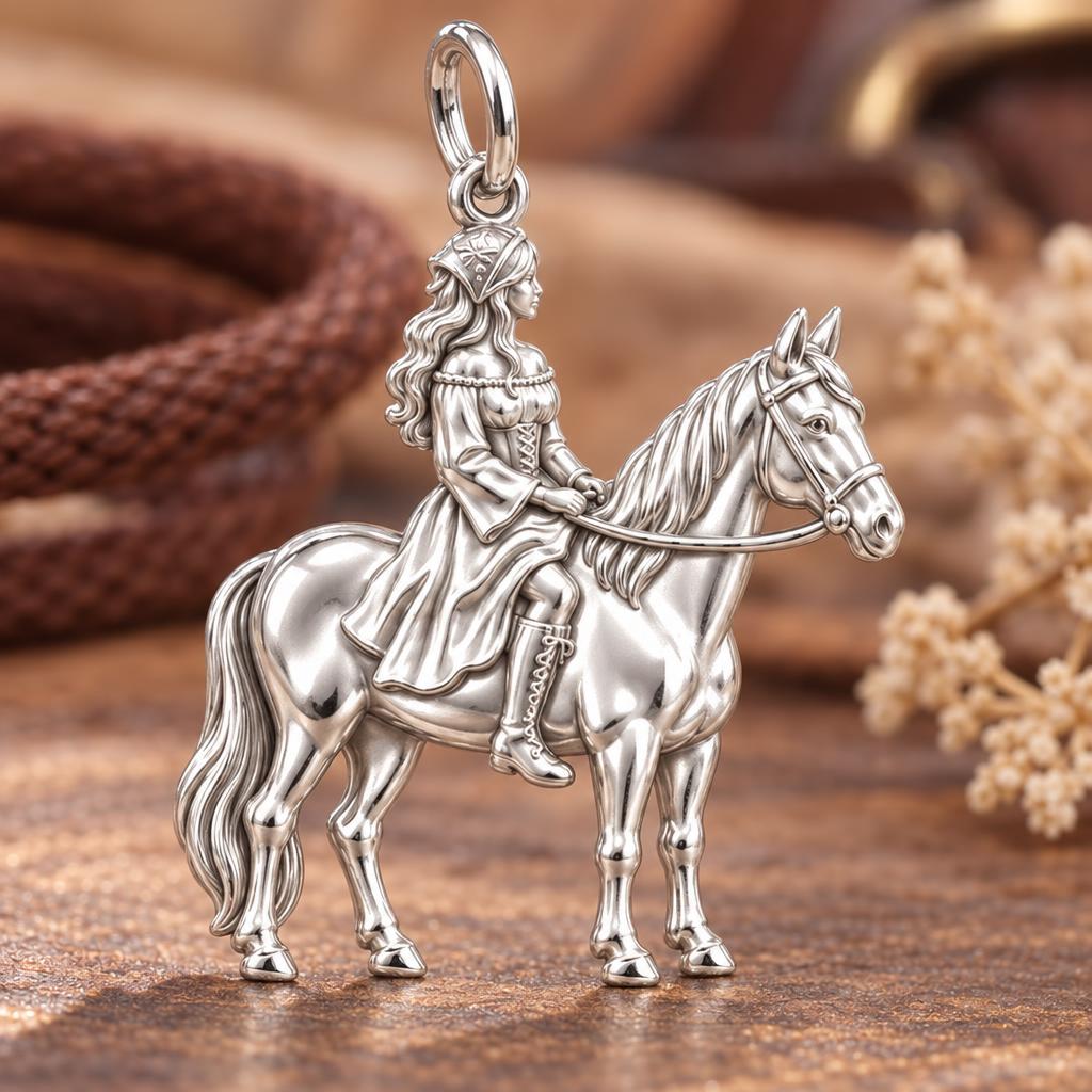 Free Spirit Rider Charm and Polyester Cord Bracelet Set