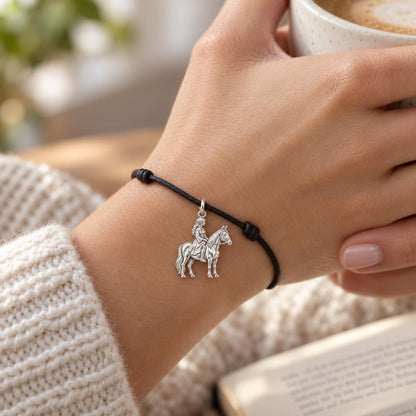 Free Spirit Rider Charm and Polyester Cord Bracelet Set
