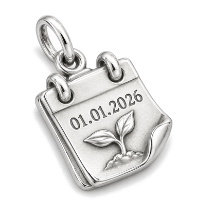 Fresh Start Date Charm — Silver Super Macro | charm-topics-remaining-444-2026-09-14 | topic-301