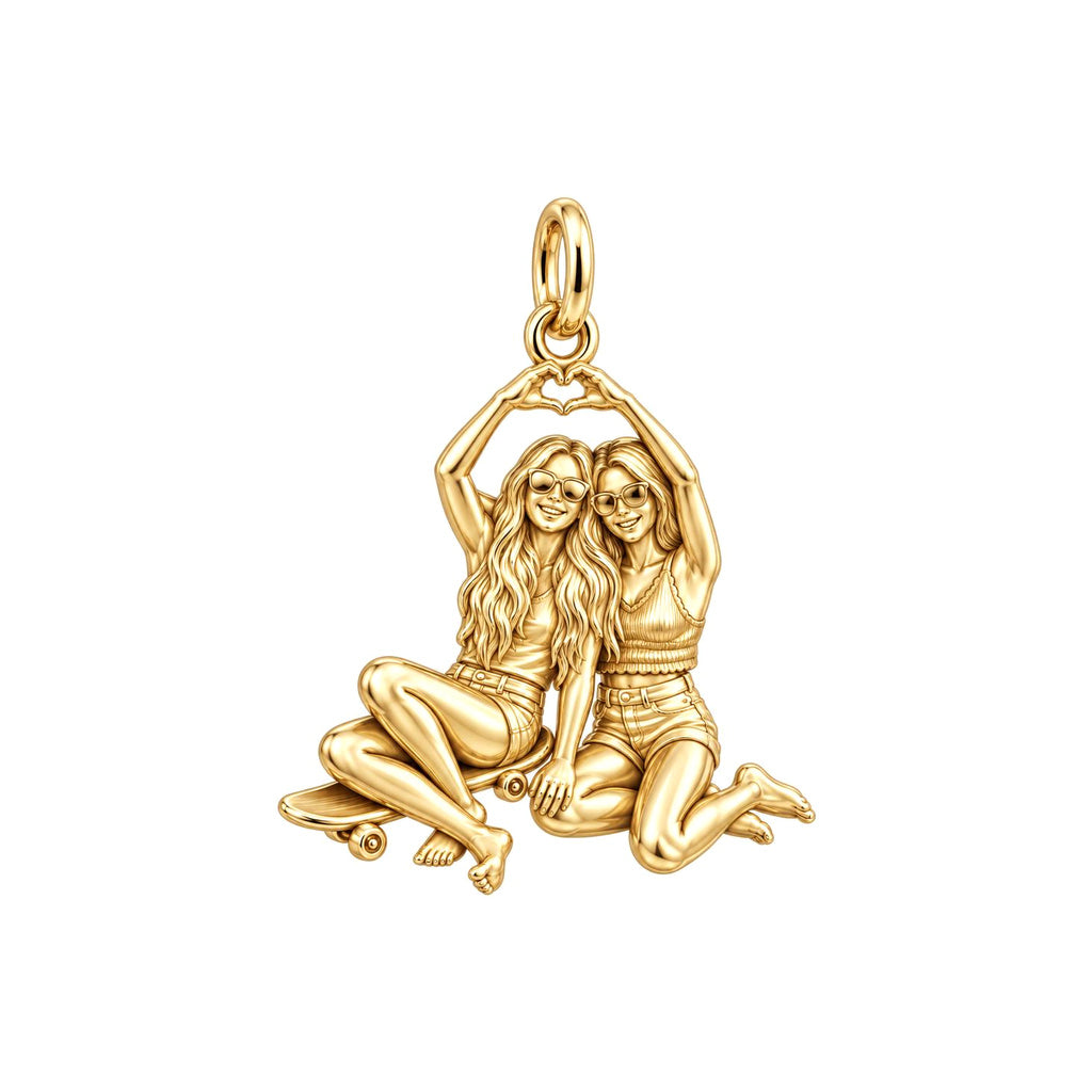 Friends Through Every Chapter Charm Bracelet – Personalized Bestie Gift – 18K gold charm, front view