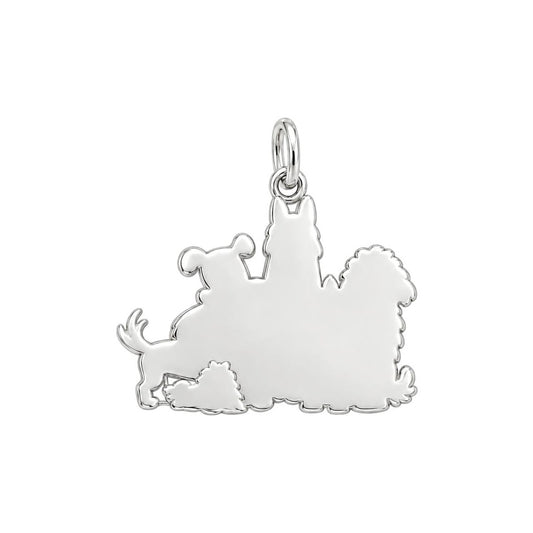 Full House Furry Friends Charm and Polyester Cord Bracelet Set – back of the charm, engraving area