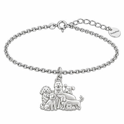 Full House Furry Friends Charm Bracelet Set – silver, front view