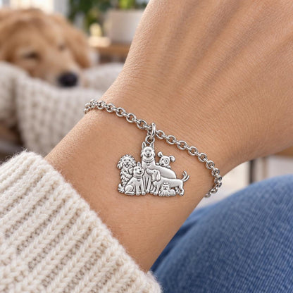 Full House Furry Friends Charm Bracelet Set – worn / in use