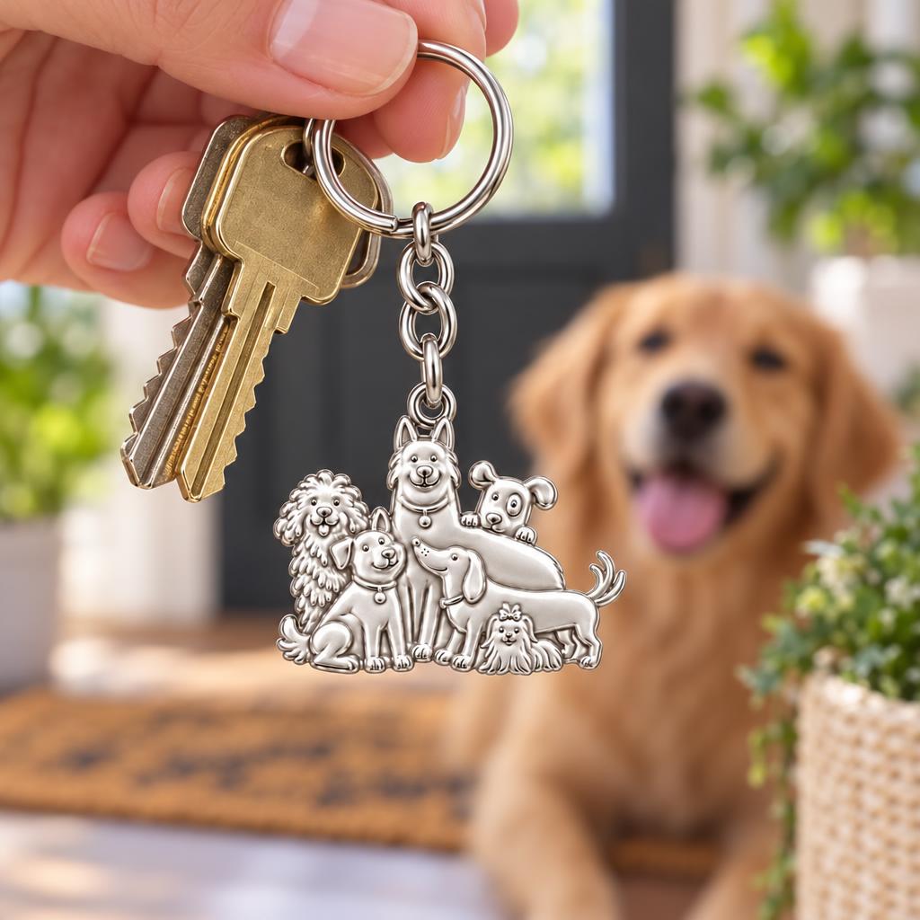 Full House Furry Friends Charm Keychain – worn / in use