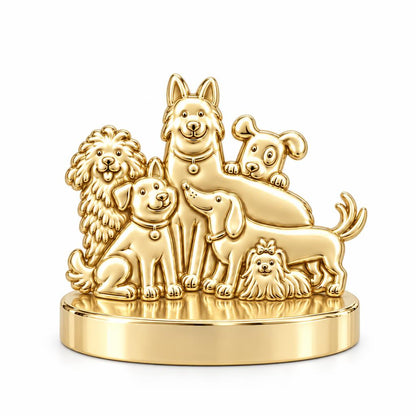 Full House Furry Friends Keepsake Plaque – 18K gold, front view