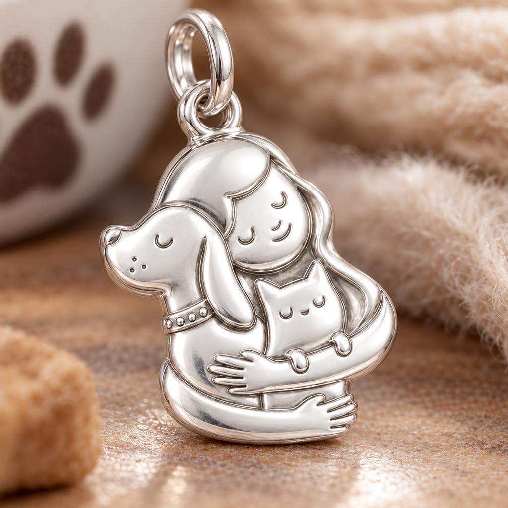 Full House Hug Charm and Polyester Cord Bracelet Set