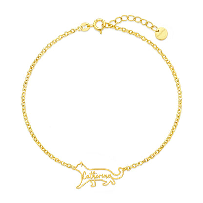Soulyshine The Fine Line Portrait Cat – Custom Cat Silhouette Bracelet