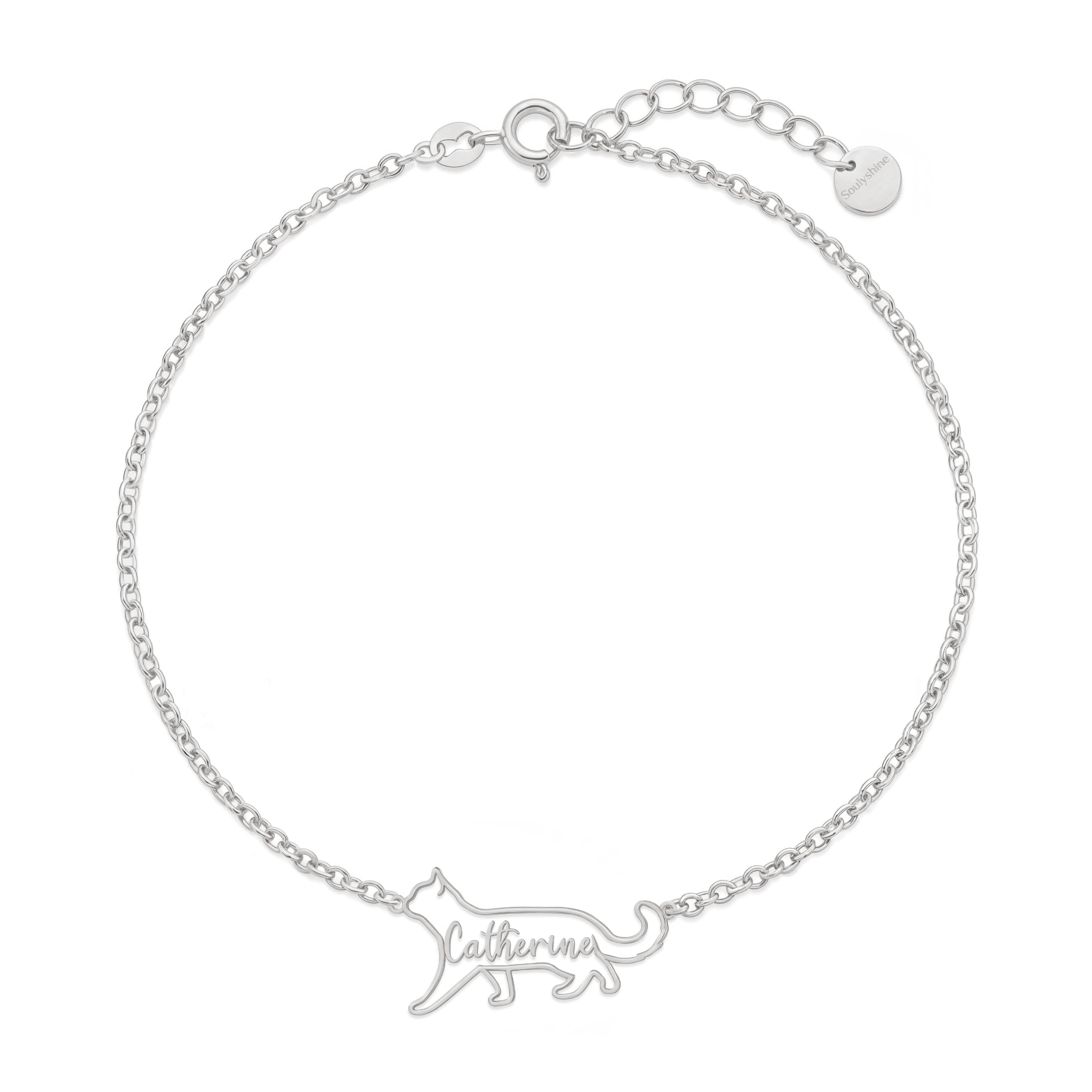 Soulyshine The Fine Line Portrait Cat – Custom Cat Silhouette Bracelet