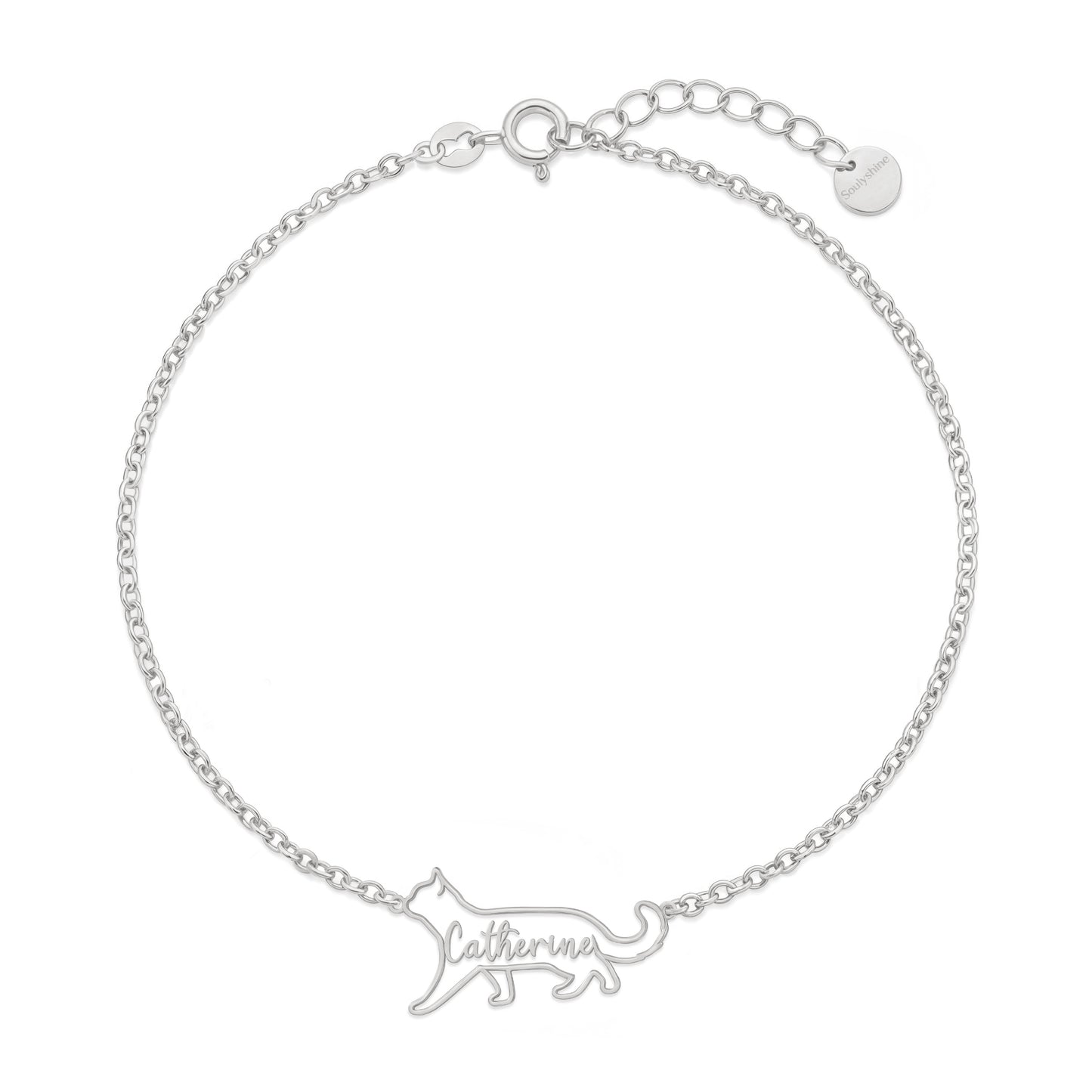 Soulyshine The Fine Line Portrait Cat – Custom Cat Silhouette Bracelet