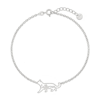 Soulyshine The Fine Line Portrait Cat – Custom Cat Silhouette Bracelet