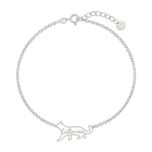 Soulyshine The Fine Line Portrait Cat – Custom Cat Silhouette Bracelet