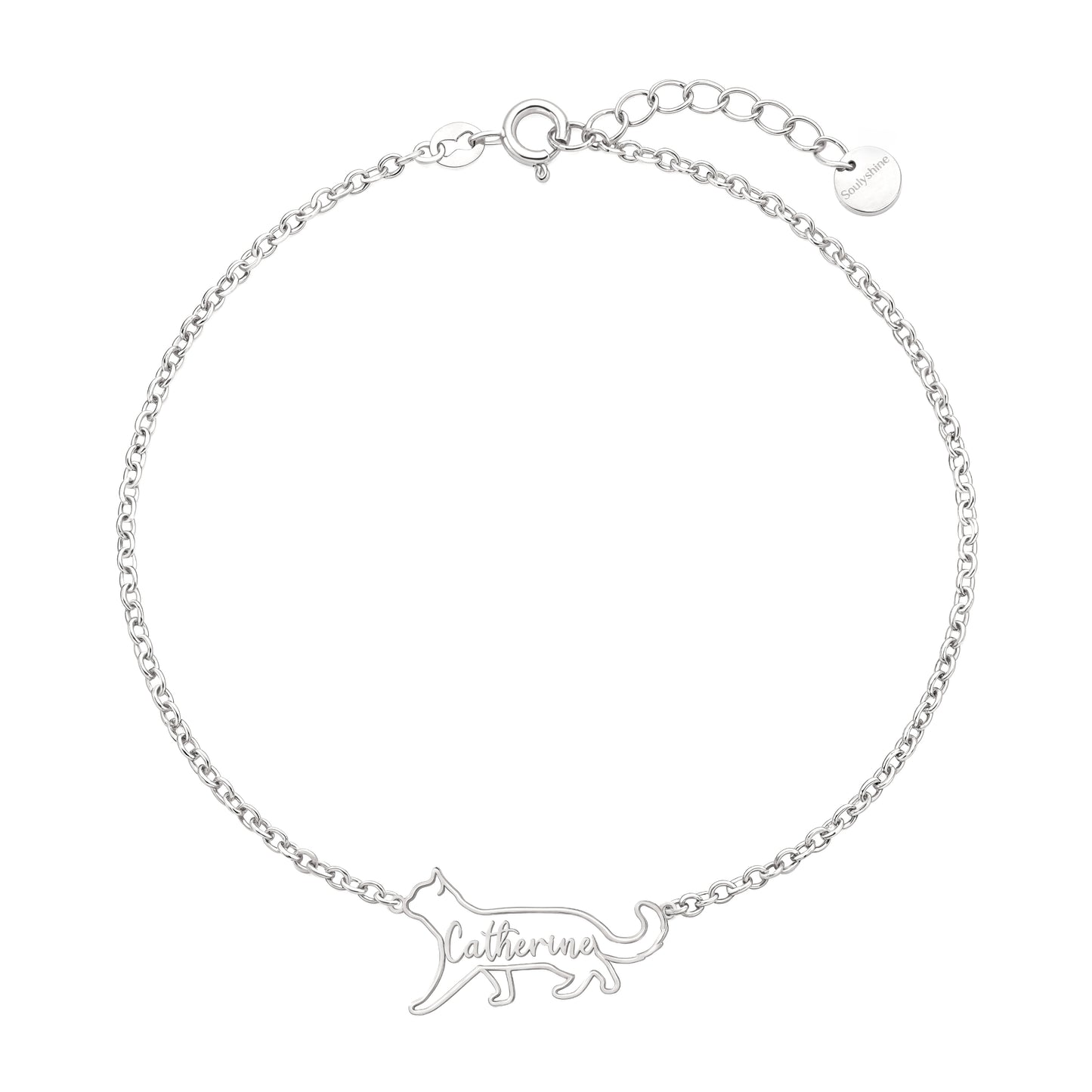 Soulyshine The Fine Line Portrait Cat – Custom Cat Silhouette Bracelet