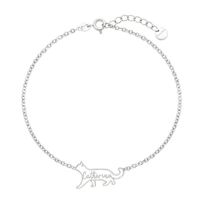 Soulyshine The Fine Line Portrait Cat – Custom Cat Silhouette Bracelet