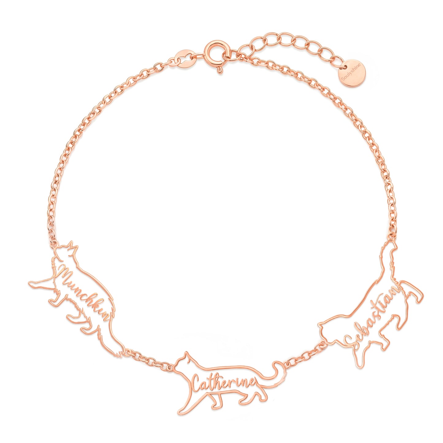Soulyshine The Fine Line Portrait Cat – Custom Cat Silhouette Bracelet
