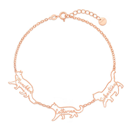 Soulyshine The Fine Line Portrait Cat – Custom Cat Silhouette Bracelet