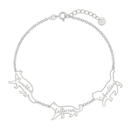 Soulyshine The Fine Line Portrait Cat – Custom Cat Silhouette Bracelet
