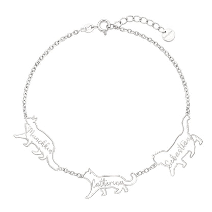 Soulyshine The Fine Line Portrait Cat – Custom Cat Silhouette Bracelet