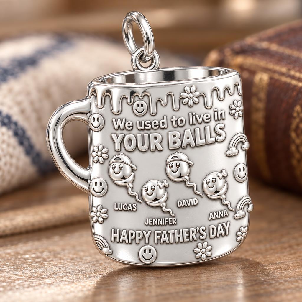 Funny Dad Mug Charm Bracelet – Personalized Dad Gift – macro detail of the charm