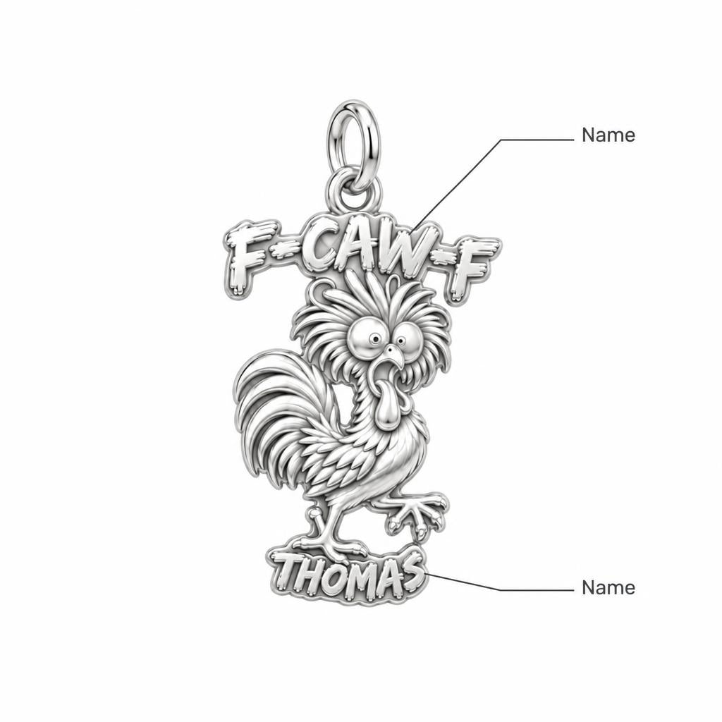 Funny Screaming Rooster Charm Bracelet – Personalized Dad Gift – personalization guide
