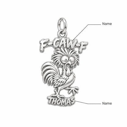 Funny Screaming Rooster Charm Bracelet – Personalized Dad Gift – personalization guide