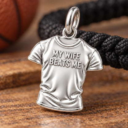 Funny Tee Charm Bracelet – Personalized Husband Gift – macro detail of the charm