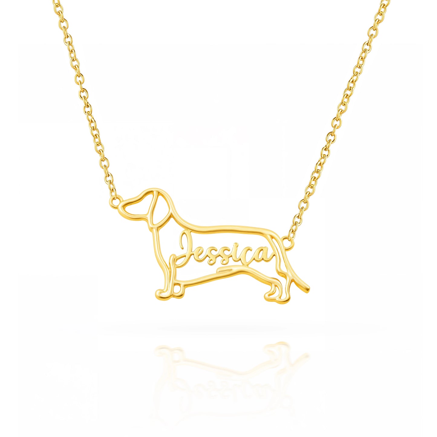 The Fine Line Portrait – Custom Dog Outline Handcrafted Necklace
