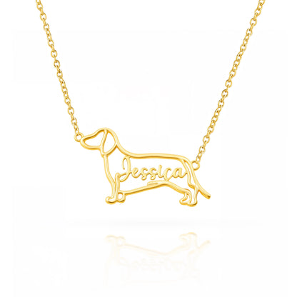 The Fine Line Portrait – Custom Dog Outline Handcrafted Necklace