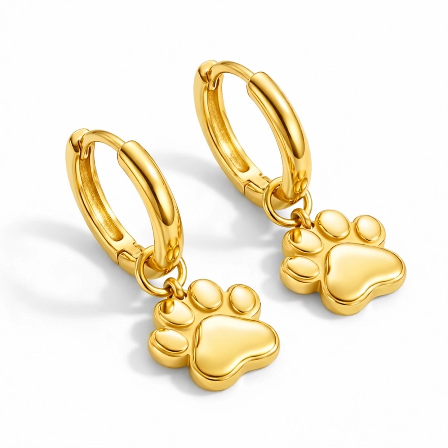 Soulyshine The Little Paw Huggie Earings in 18K Gold Vermeil/ Silver
