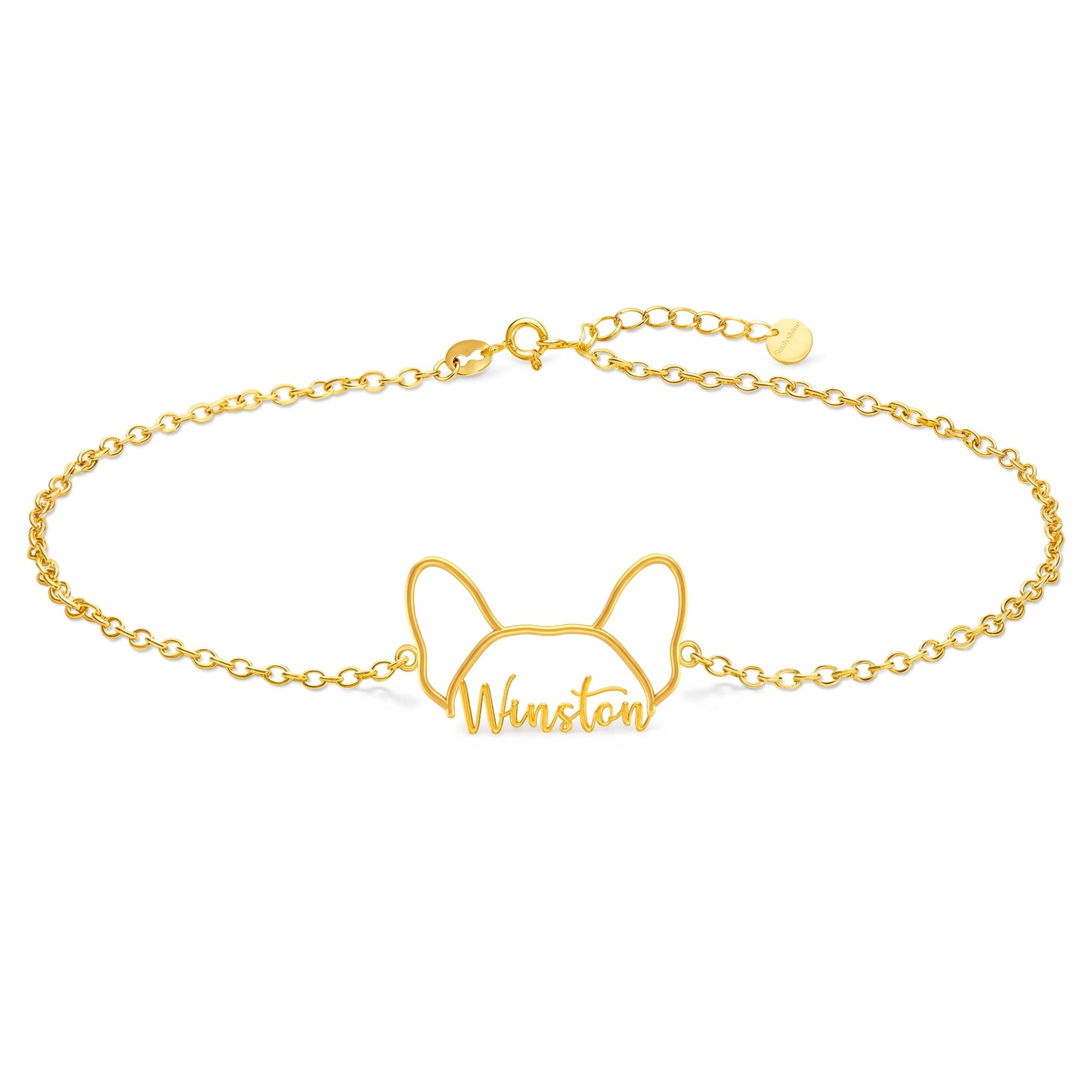 Soulyshine Whisper Outline Your Pet's Face and Name - Handcrafted Bracelet