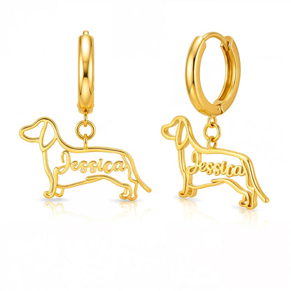 Soulyshine Fine Line Portrait – Personalized Your Dog's Outline Huggie Earings