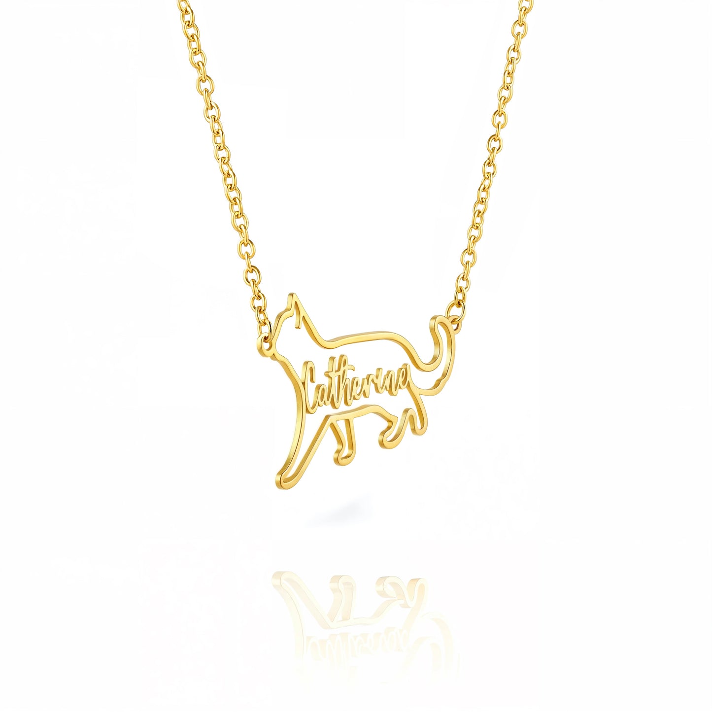 The Fine Line Portrait Cat – Custom Cat Silhouette Handcrafted Necklace