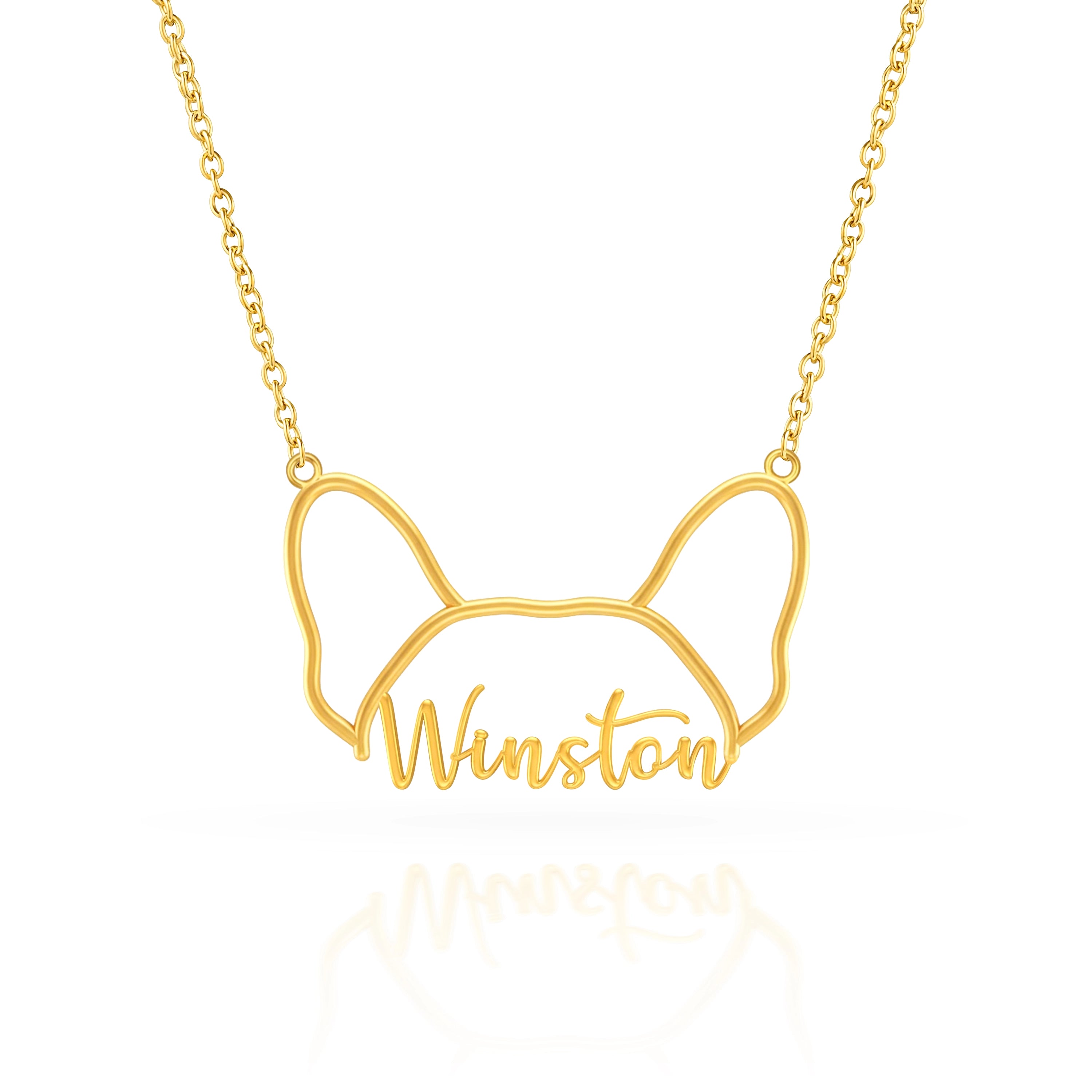 Soulyshine Whisper of Paws – Personalized Outline Your Pet's Face and Name Necklace