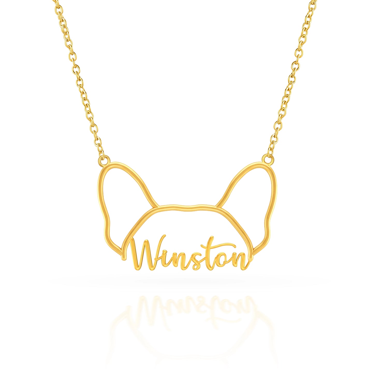 Soulyshine Whisper of Paws – Personalized Outline Your Pet's Face and Name Necklace