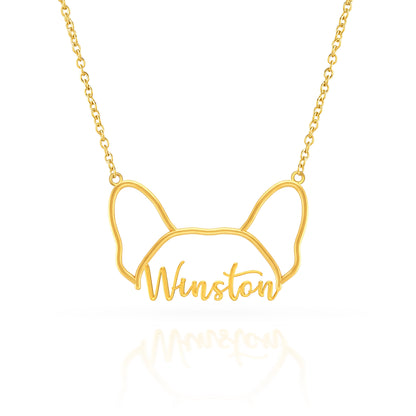Soulyshine Whisper of Paws – Personalized Outline Your Pet's Face and Name Necklace