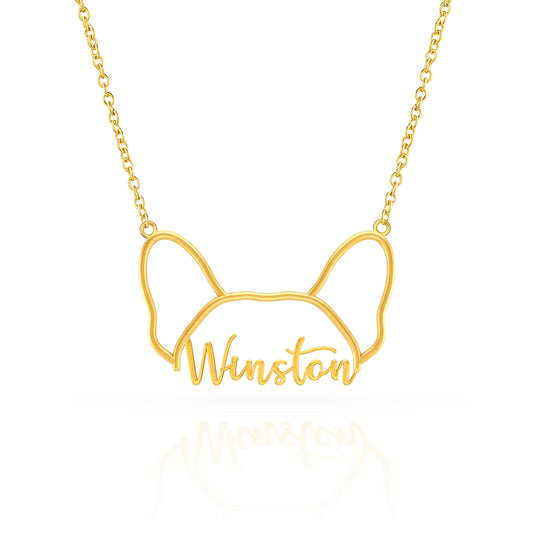 Soulyshine Whisper of Paws – Personalized Outline Your Pet's Face and Name Necklace