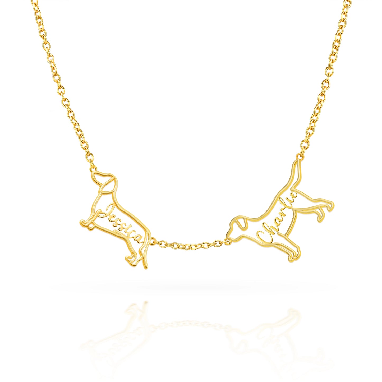 The Fine Line Portrait – Custom Dog Outline Handcrafted Necklace