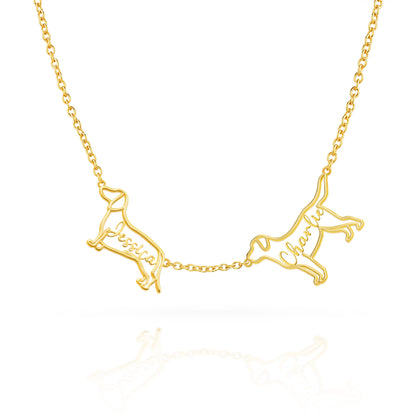 The Fine Line Portrait – Custom Dog Outline Handcrafted Necklace